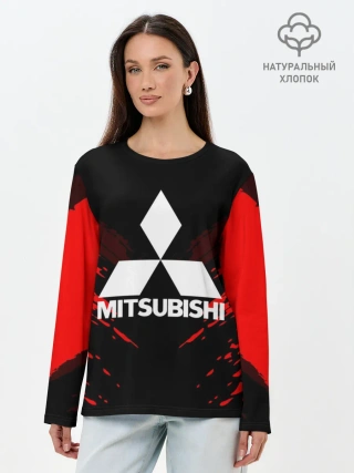 Лонгслив женский. Хлопок / MITSUBISHI SPORT COLLECTION