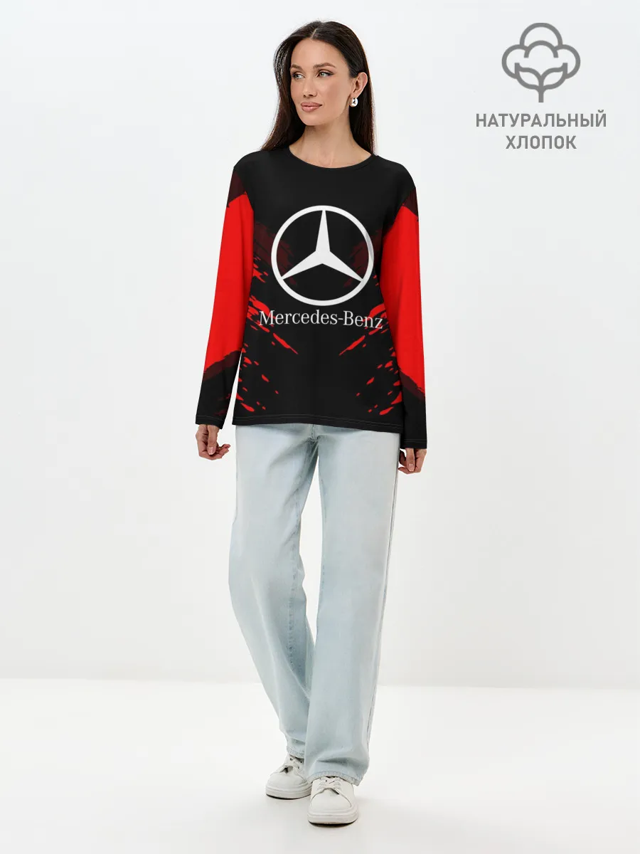 Лонгслив женский. Хлопок / MERCEDES-BENZ SPORT COLLECTION