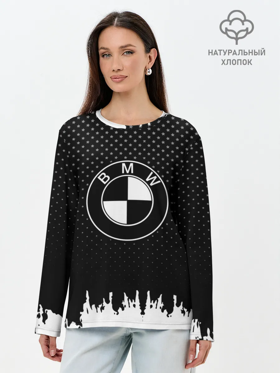 Лонгслив женский. Хлопок / Bmw