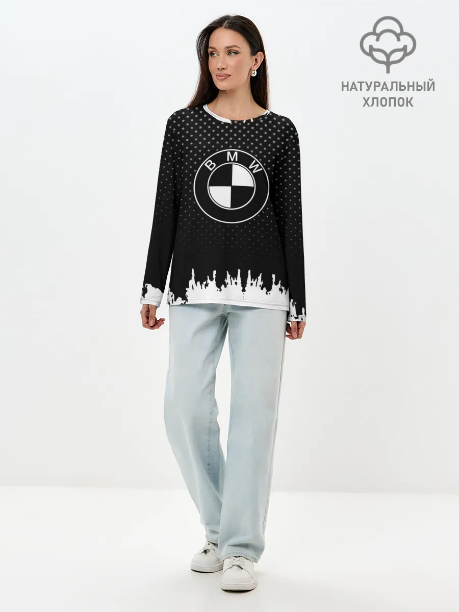 Лонгслив женский. Хлопок / Bmw