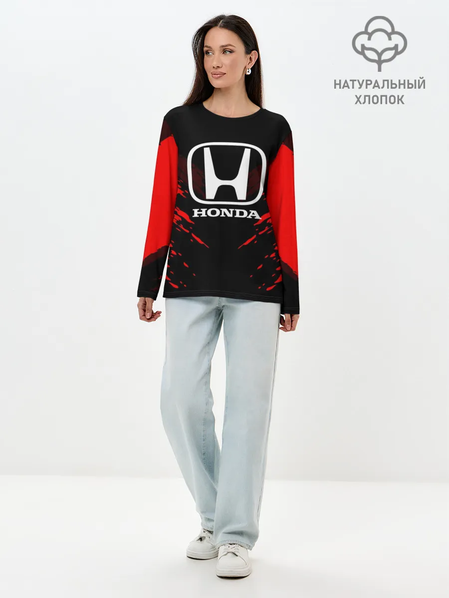 Лонгслив женский. Хлопок / HONDA SPORT COLLECTION