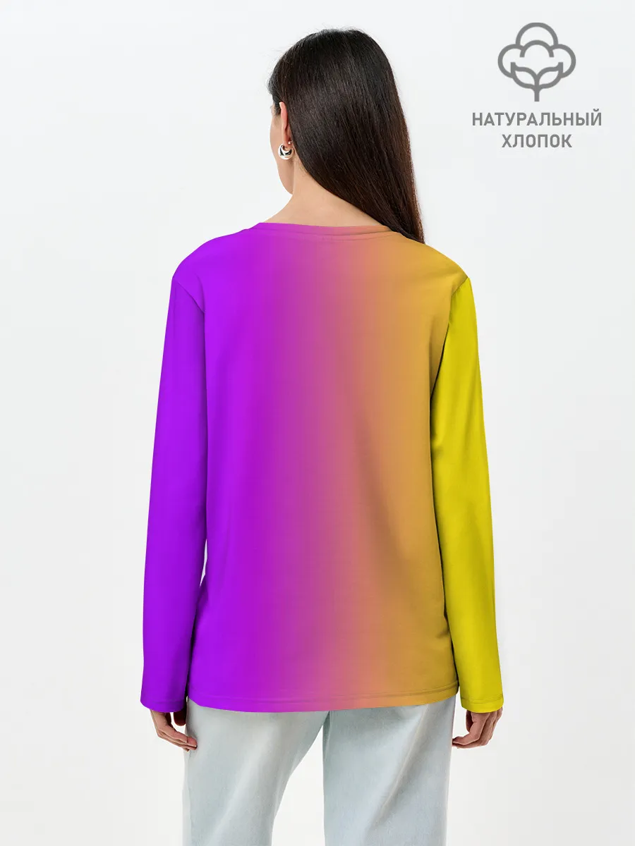 Лонгслив женский. Хлопок / Милый котёнок