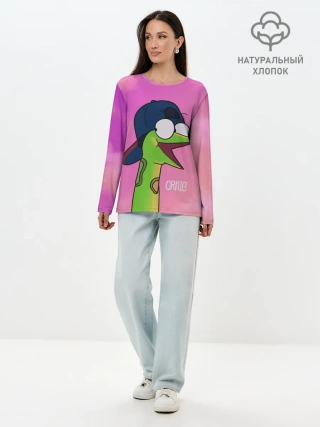 Лонгслив женский. Хлопок / Удав Крейг
