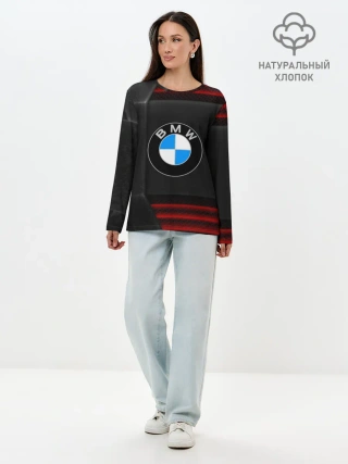 Лонгслив женский. Хлопок / bmw auto sport