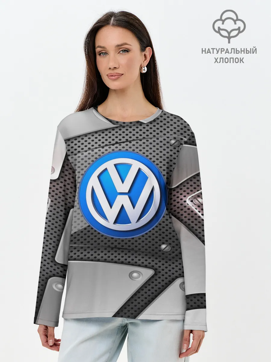 Лонгслив женский. Хлопок / Volkswagen metalic 2018