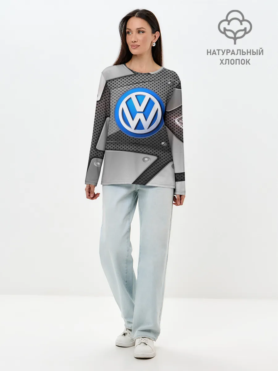 Лонгслив женский. Хлопок / Volkswagen metalic 2018
