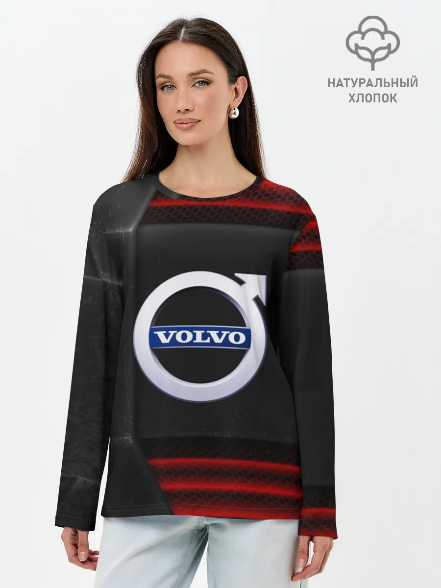 Лонгслив женский. Хлопок / volvo auto sport