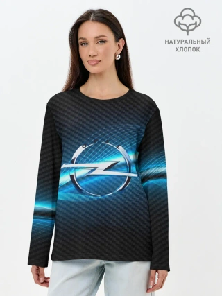 Лонгслив женский. Хлопок / OPEL machine motor XXI
