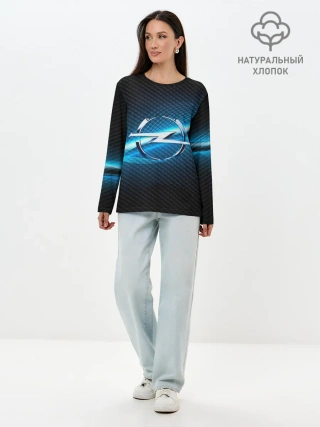 Лонгслив женский. Хлопок / OPEL machine motor XXI