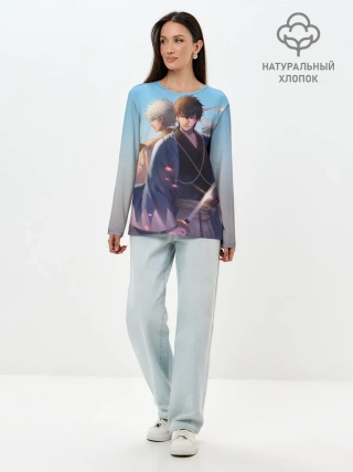 Лонгслив женский. Хлопок / Воин Гинтоки