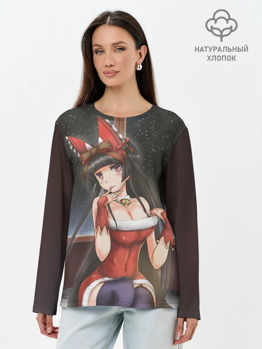 Лонгслив женский. Хлопок / Jieitai Kanochi nite