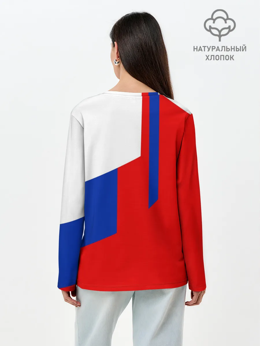 Лонгслив женский. Хлопок / RUSSIA SPORT | РОССИЯ ТРИКОЛОР