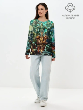 Лонгслив женский. Хлопок / Герои