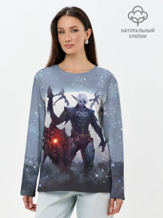 Лонгслив женский. Хлопок / Dark knight