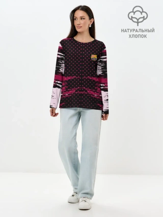 Лонгслив женский. Хлопок / Barcelona abstract collection