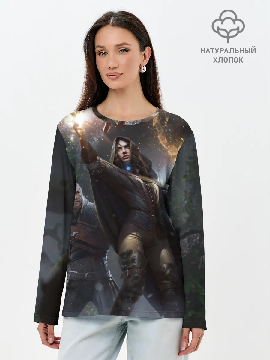 Лонгслив женский. Хлопок / Йеннифер и Геральт