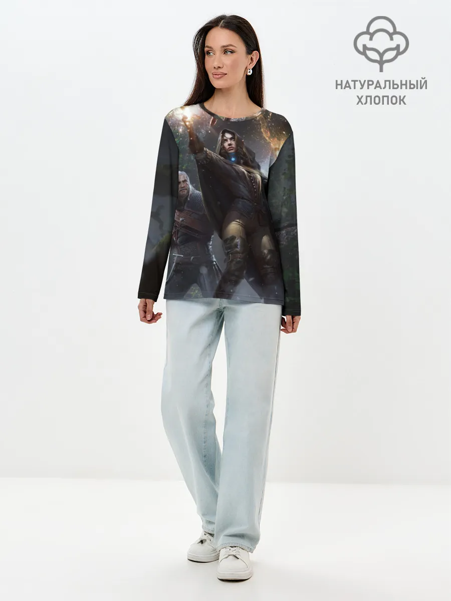 Лонгслив женский. Хлопок / Йеннифер и Геральт