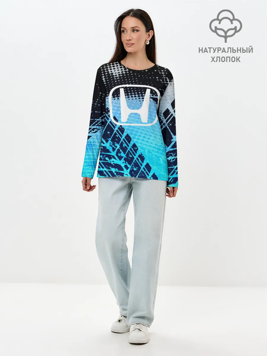 Лонгслив женский. Хлопок / Honda sport auto motors