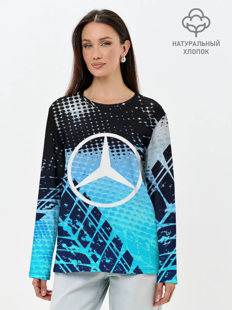 Лонгслив женский. Хлопок / Mercedes sport auto motors