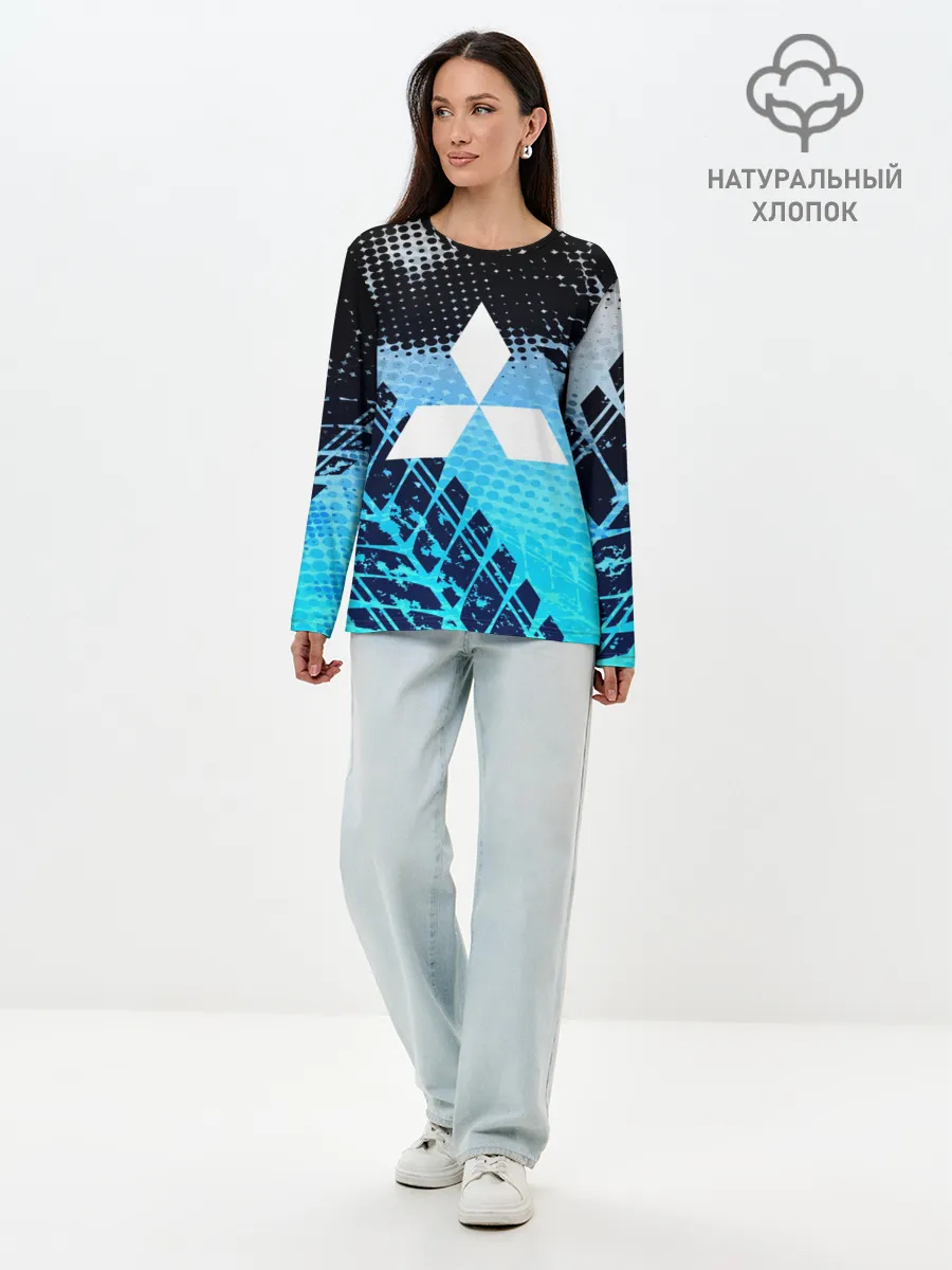 Лонгслив женский. Хлопок / Mitsubishi sport auto motors