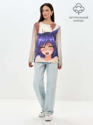 Лонгслив женский. Хлопок / Язык