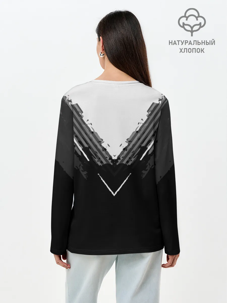 Лонгслив женский. Хлопок / Real Madrid abstract original