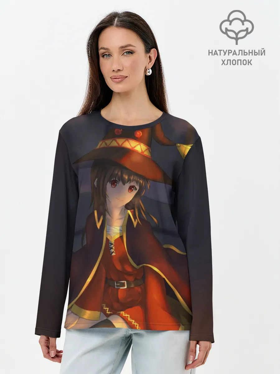 Лонгслив женский. Хлопок / Megumin ночная