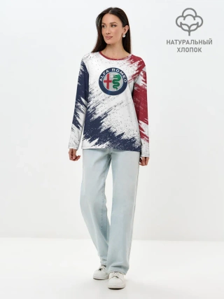 Лонгслив женский. Хлопок / Alfa Romeo