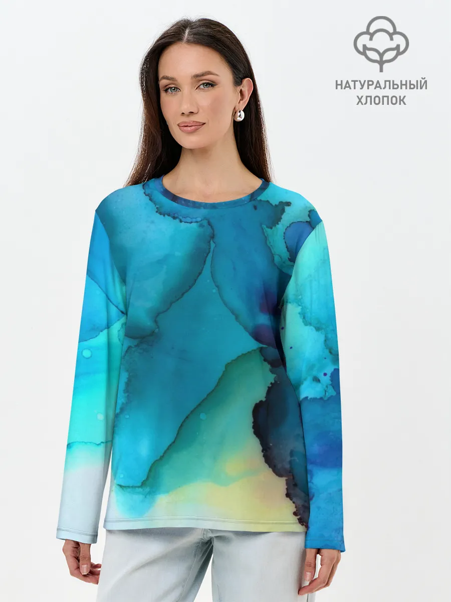 Лонгслив женский. Хлопок / Акриловый