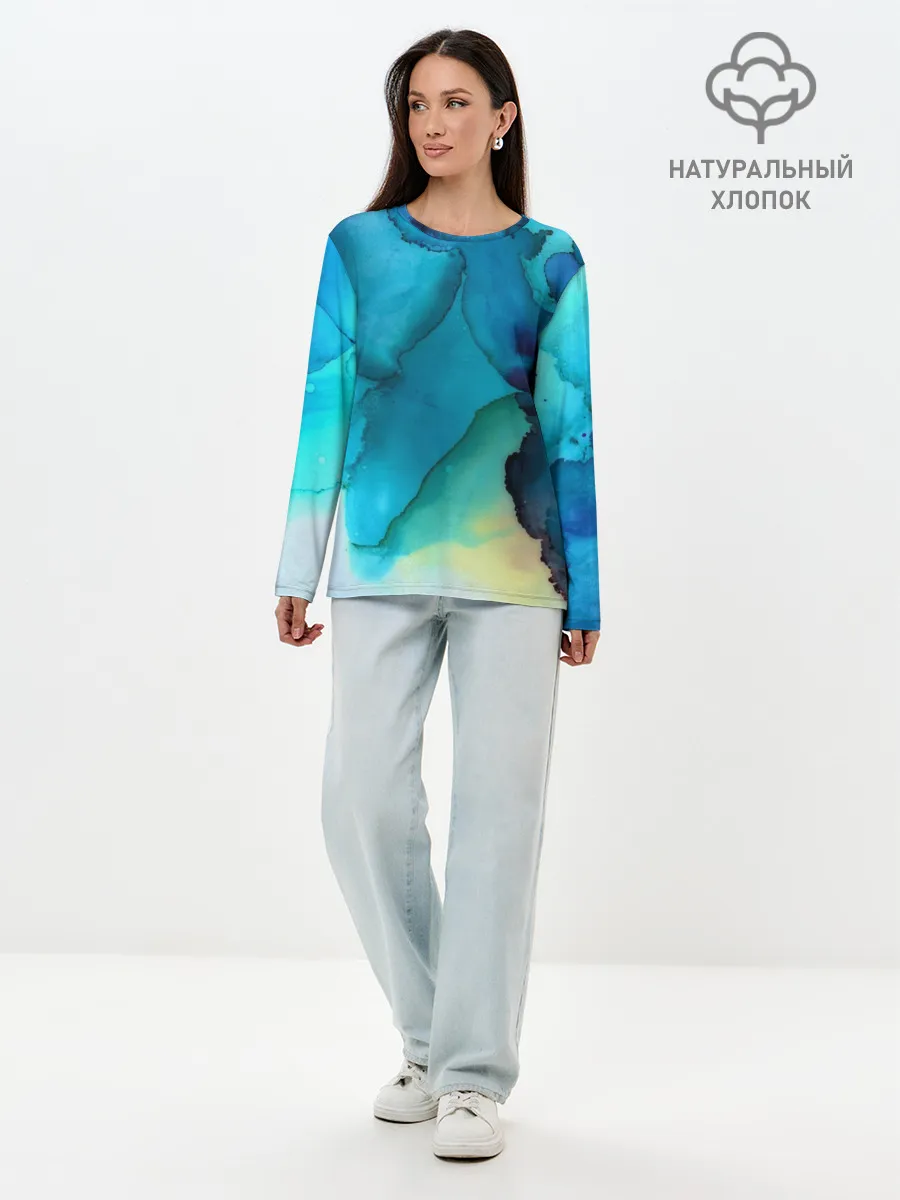 Лонгслив женский. Хлопок / Акриловый