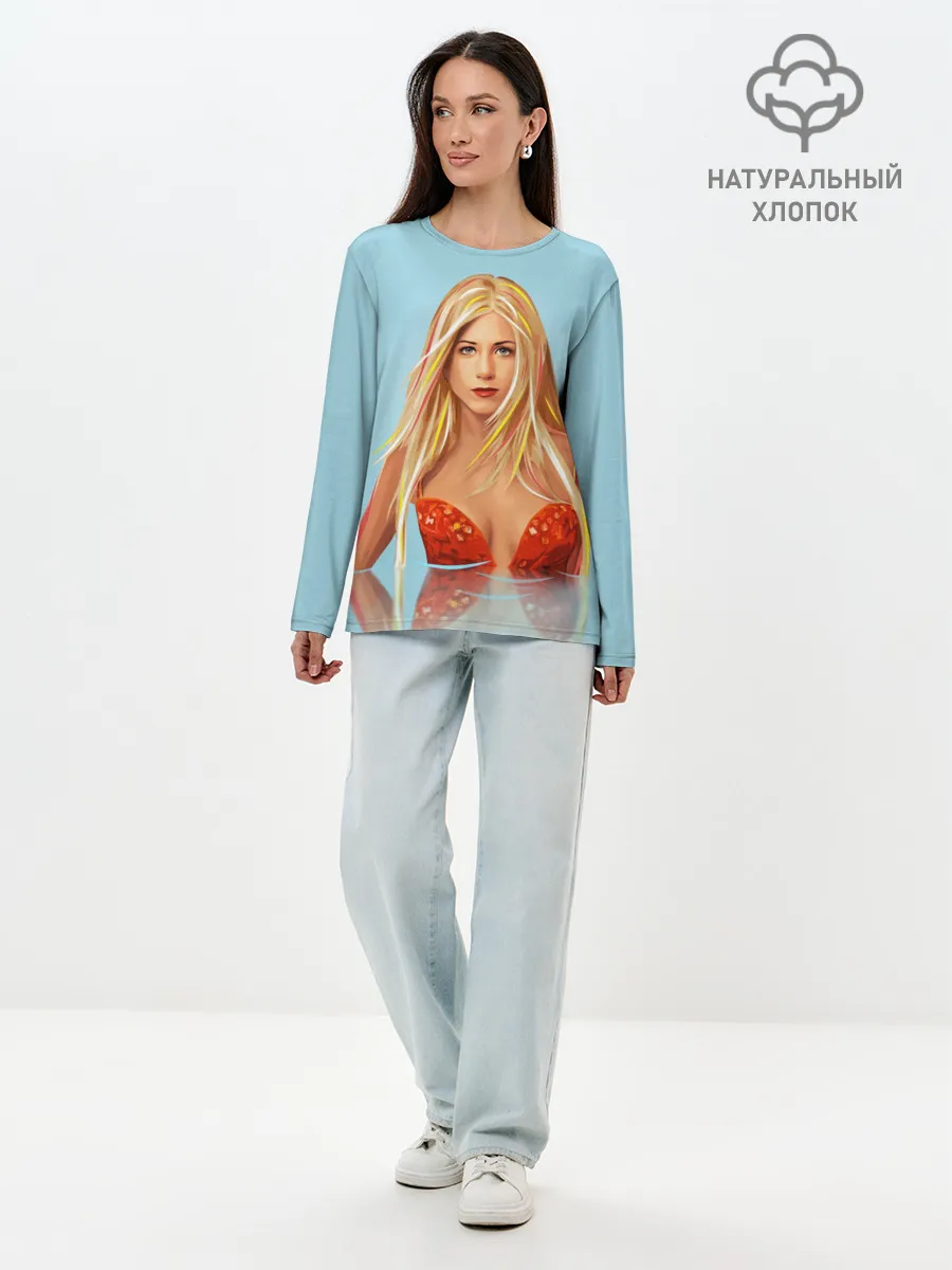 Лонгслив женский. Хлопок / Дженнифер Энистон