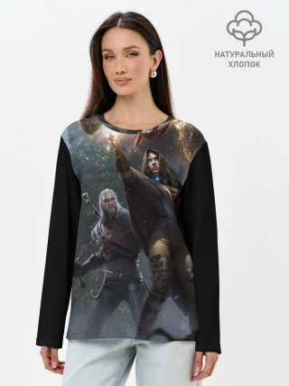 Лонгслив женский. Хлопок / Геральт и Йен