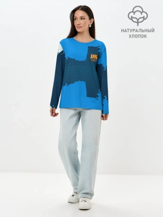 Лонгслив женский. Хлопок / BARCELONA SPORT BLUE