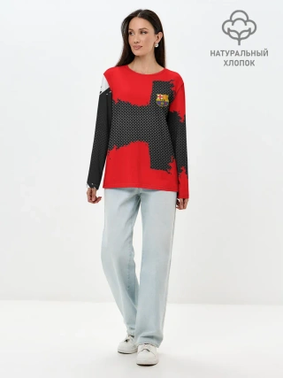 Лонгслив женский. Хлопок / BARCELONA SPORT RED