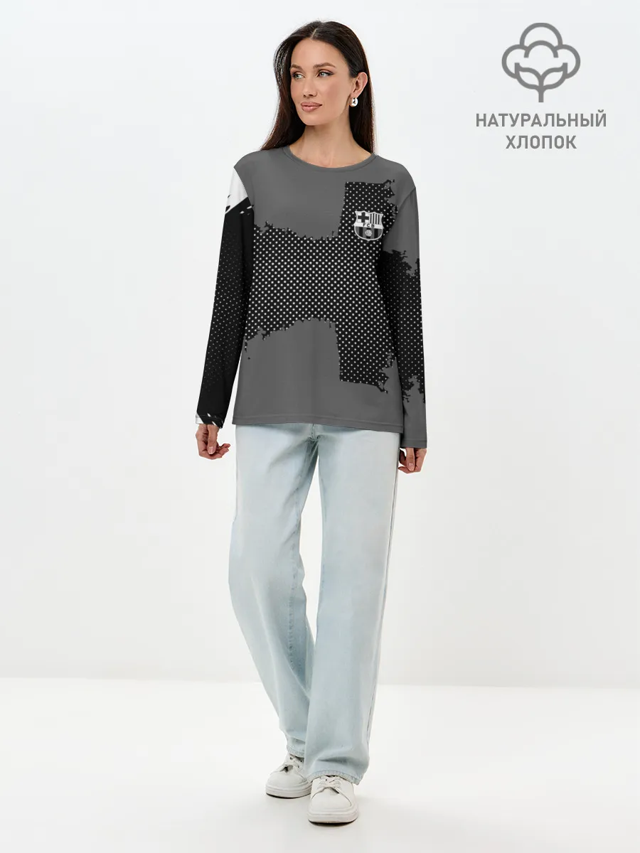 Лонгслив женский. Хлопок / BARCELONA SPORT GRAY