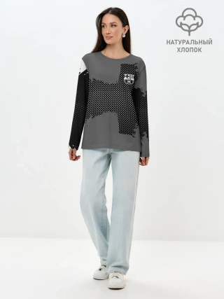 Лонгслив женский. Хлопок / BARCELONA SPORT GRAY