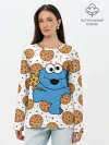 Лонгслив женский. Хлопок / Cookie monster