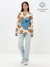 Лонгслив женский. Хлопок / Cookie monster