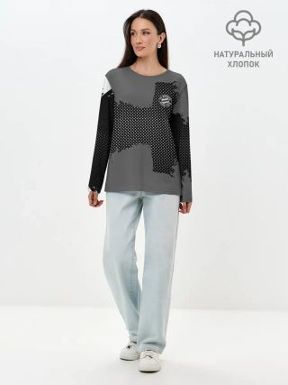 Лонгслив женский. Хлопок / BAYERN MUNCHEN GRAY