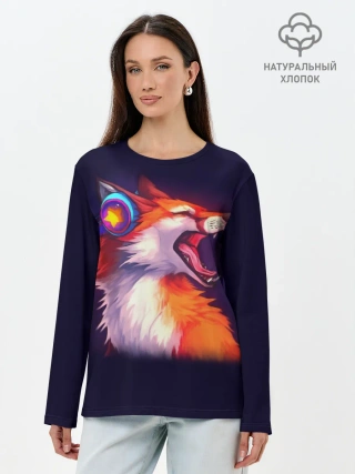 Лонгслив женский. Хлопок / Лиса