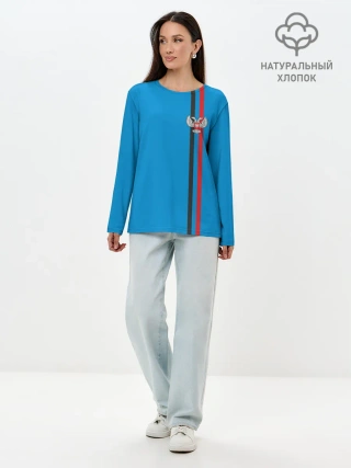 Лонгслив женский. Хлопок / ДНР, лента с гербом