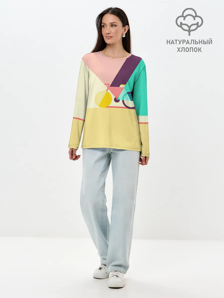 Лонгслив женский. Хлопок / Велосипед