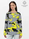Лонгслив женский. Хлопок / Yellow camouflage