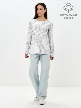 Лонгслив женский. Хлопок / Топография_01