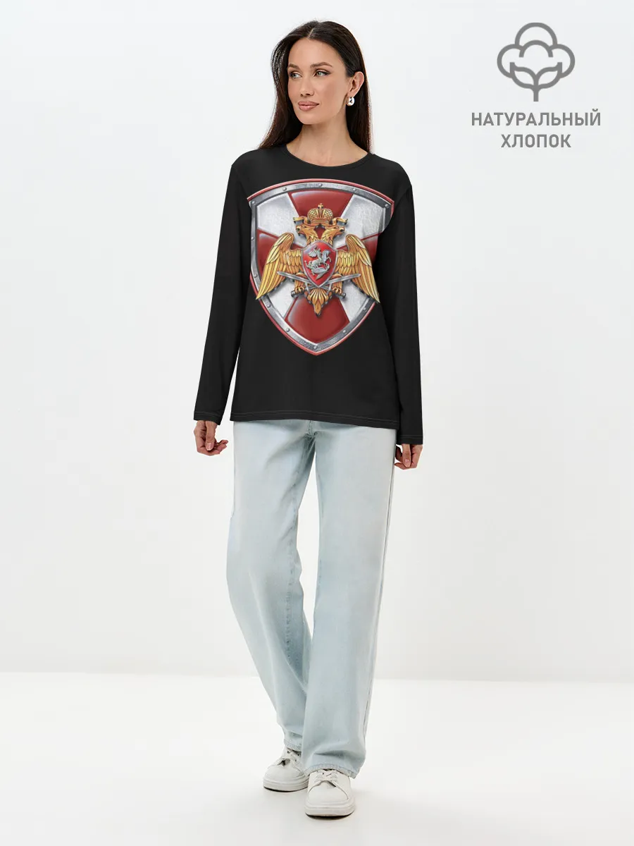 Лонгслив женский. Хлопок / Росгвардия