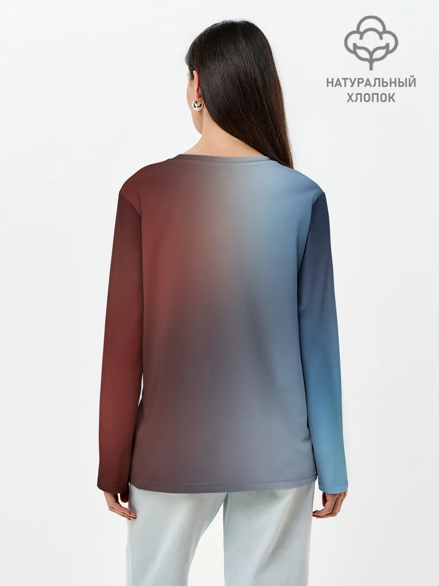 Лонгслив женский. Хлопок / Блич лед и пламень