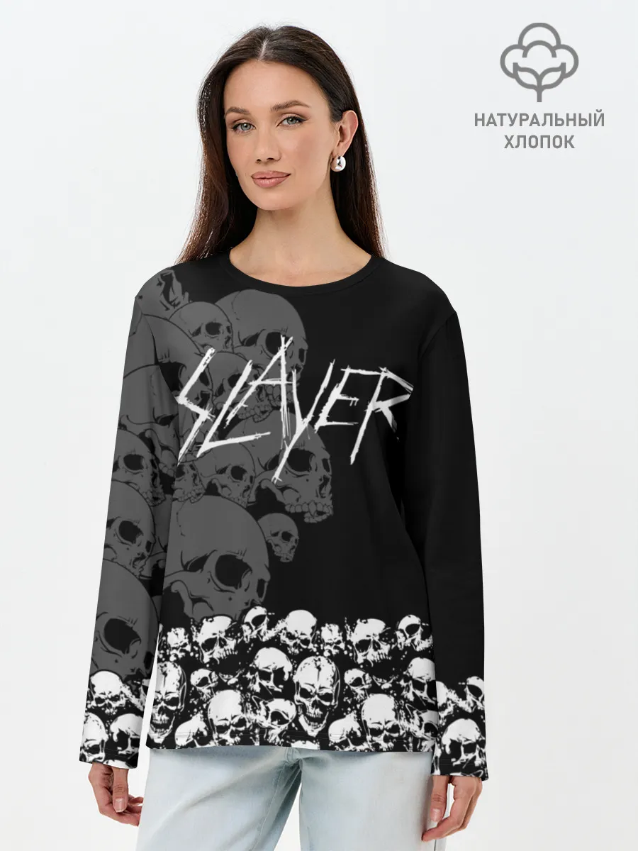 Лонгслив женский. Хлопок / Slayer Black
