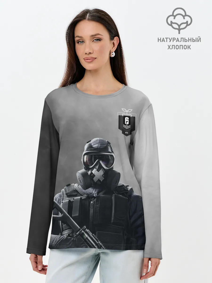 Лонгслив женский. Хлопок / rainbow six siege
