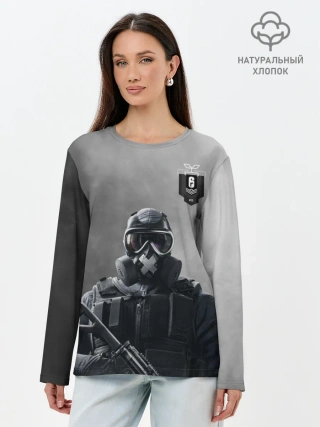 Лонгслив женский. Хлопок / rainbow six siege