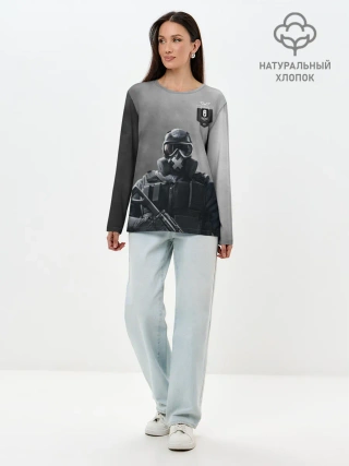 Лонгслив женский. Хлопок / rainbow six siege